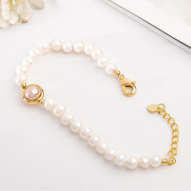 Factory Direct Supply Fresh Water Pearl Simplicity Bracelet Girls Friendship Creative Style Jewelry Ornament Wholesale pearl bracelet