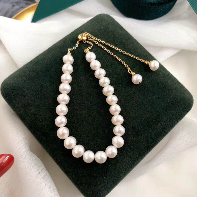 Factory Direct Supply Freshwater Pearl Bracelet Female Temperament Drawstring Convenient Temperament Wild Bracelet Ornament Wholesale pearl bracelet