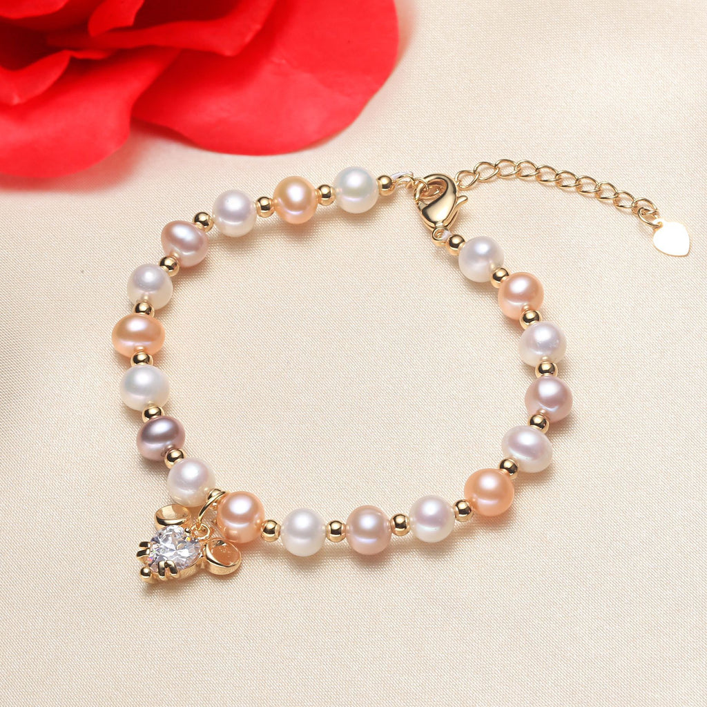 Little Mouse Bracelet Freshwater Pearl Mouse Annual Bracelet Girls' Three-Color Pearl Ornament pearl bracelet