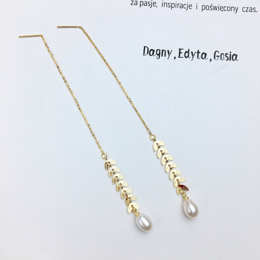 Wheat Pearl Ear String Fresh Water Pearl Earrings Creative New Pure Jewelry Earrings Wholesale Pearl earrings