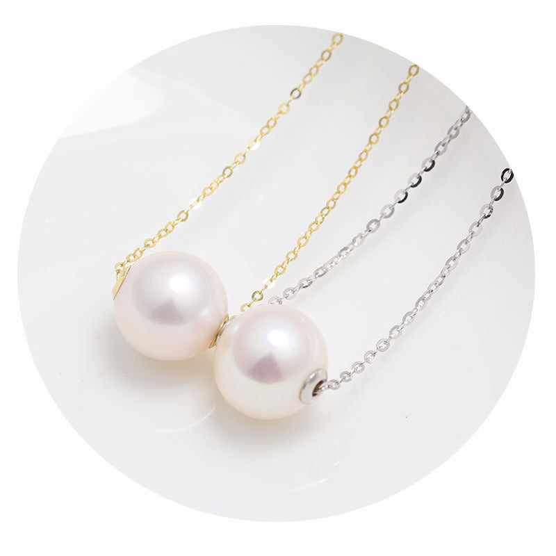 Freshwater Pearl Single Bead Pendant Girls' Pearl as Right as Rain Necklace Lucky Beads Ornament Wholesale Pearl Necklace