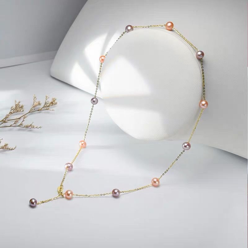 Factory Direct Supply Freshwater Pearl Starry Sky S925 Silver Necklace Fashion Necklace Internet Celebrity Hot Selling Product Wholesale Pearl Necklace