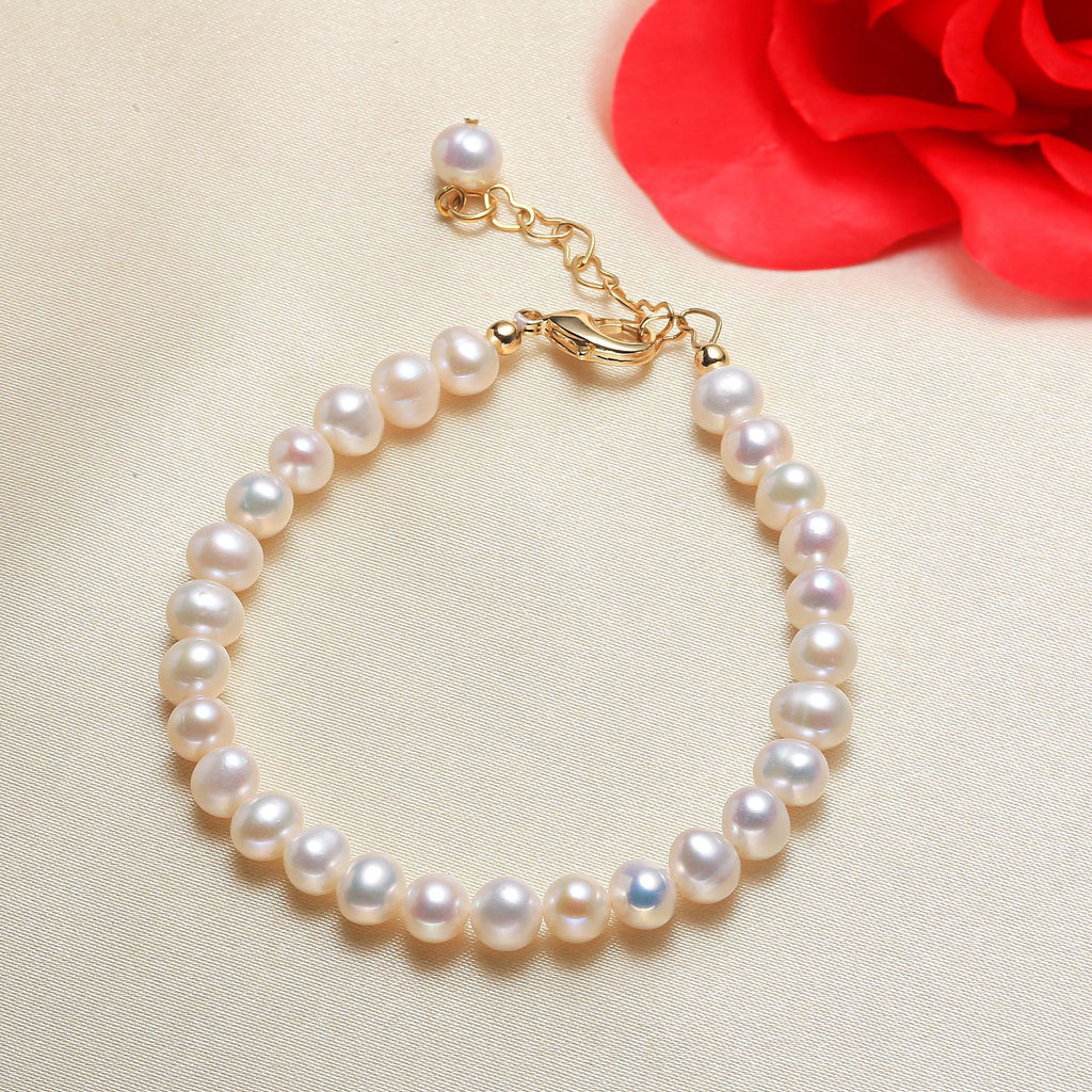 Factory Direct Supply Fresh Water White Pearl Bracelet Simple and Elegant Jewelry Bracelet Making Crafts pearl bracelet