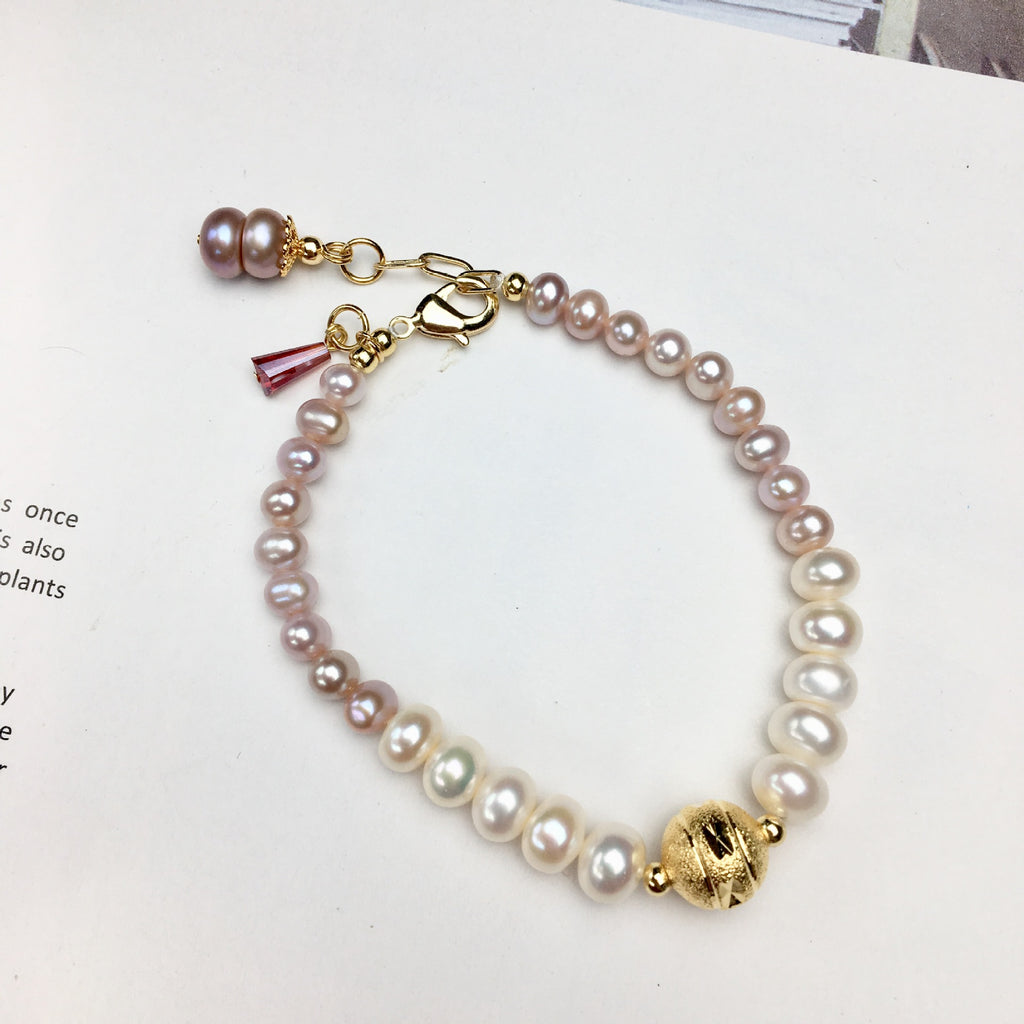 Producer Direct Supply Freshwater Pearl Bracelet Gradient Color Girl's Bracelet Simple Original Jewelry pearl bracelet