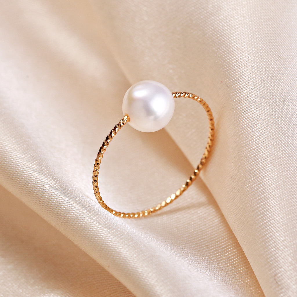 Factory Direct Supply Freshwater Pearl Ring Girls Fashion Simple Particle Pearl Making Jewelry Wholesale Pearl Rings