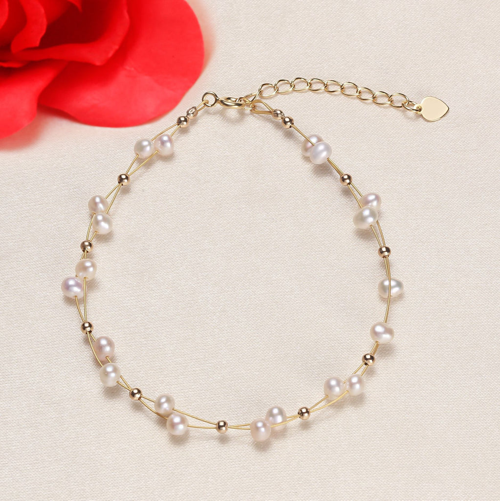 Direct Supply from Place of Origin White Simple Princess Series Freshwater Pearl Adjustable Geometric Bracelet Elegant Color Retaining Bracelet pearl bracelet