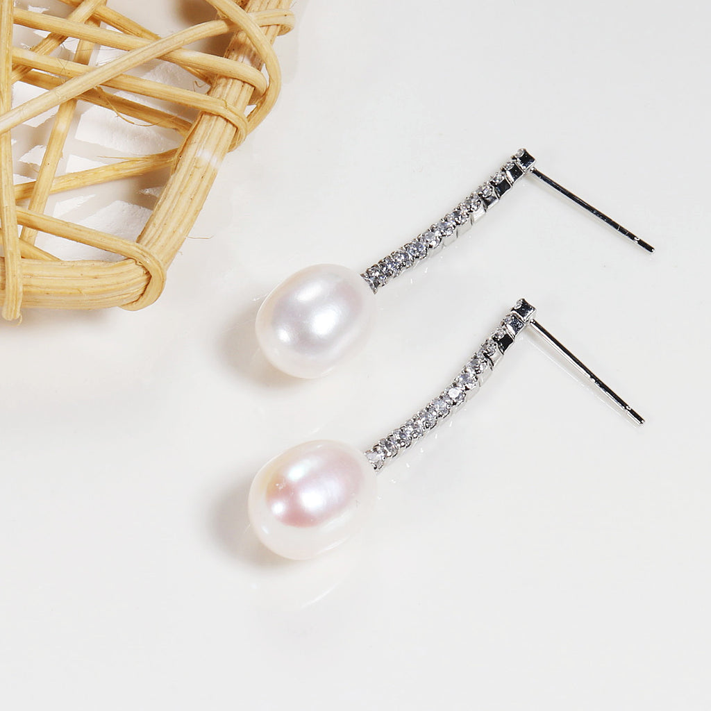 Sterling Silver Earrings Collection Zhuji Fresh Water Pearl Earrings Women's Commuter Style High Quality Ear Studs Pearl earrings