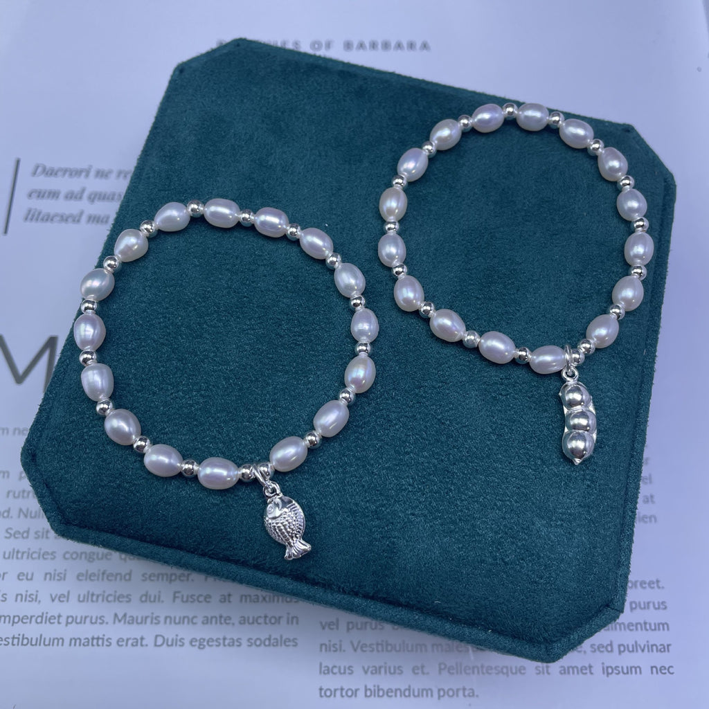 Factory Direct Supply Freshwater Pearl Baby Children's Whole Body S925 Silver White Bracelet Crafts Bracelet Ornament pearl bracelet