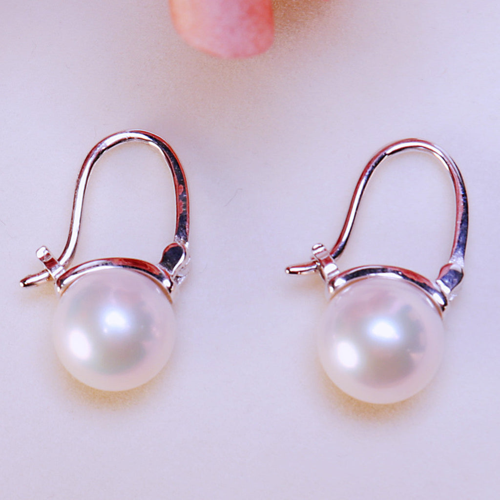 Factory Direct Supply Zhuji Freshwater Pearl Earrings Full Body S925 Silver Bucket Pearl Ear Clip Present to Girl New Product Delivery Pearl earrings