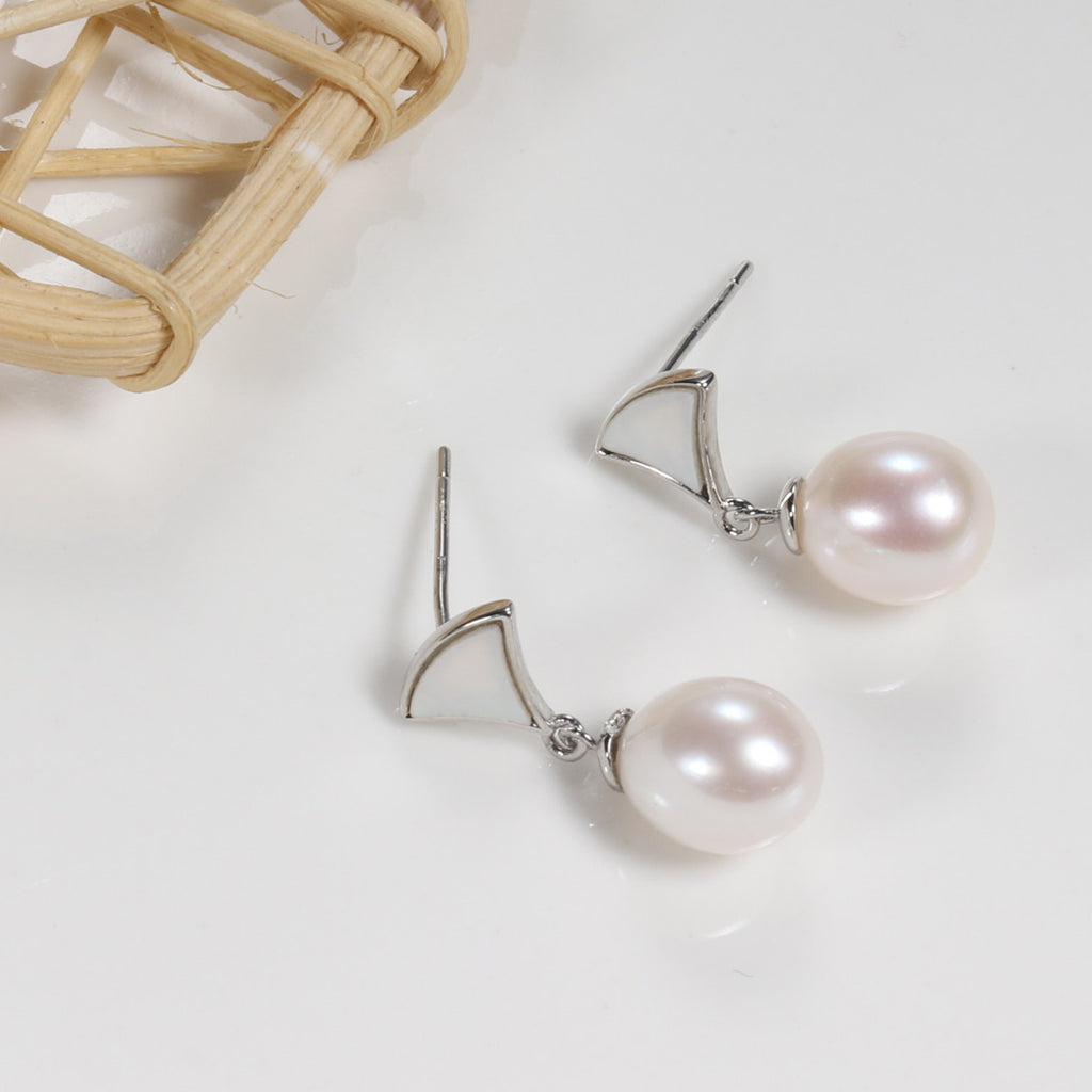 Sterling Silver Earrings Collection Zhuji Fresh Water Pearl Earrings Women's Commuter Style High Quality Ear Studs Pearl earrings