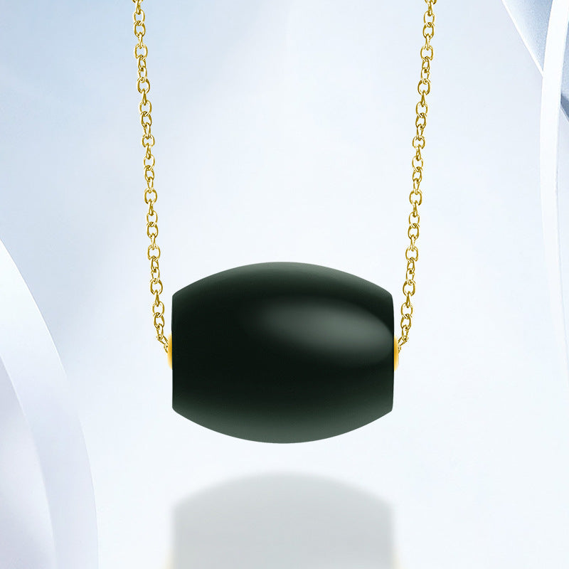 Old Hotan Jade Moyu Lulutong Pendant 18K gold natural jade pendant necklace women's high-end wholesale Hetian jade