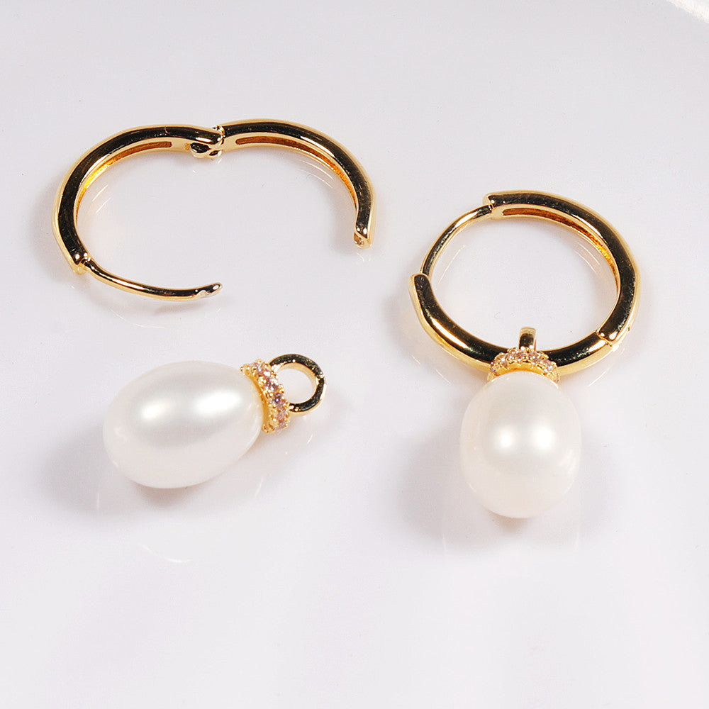 Zhuji Shanxia Lake Freshwater Pearl Ear Studs High-Grade Classic Style Ear Ring Women's Fashion Trendy Eardrop Jewelry Pearl earrings