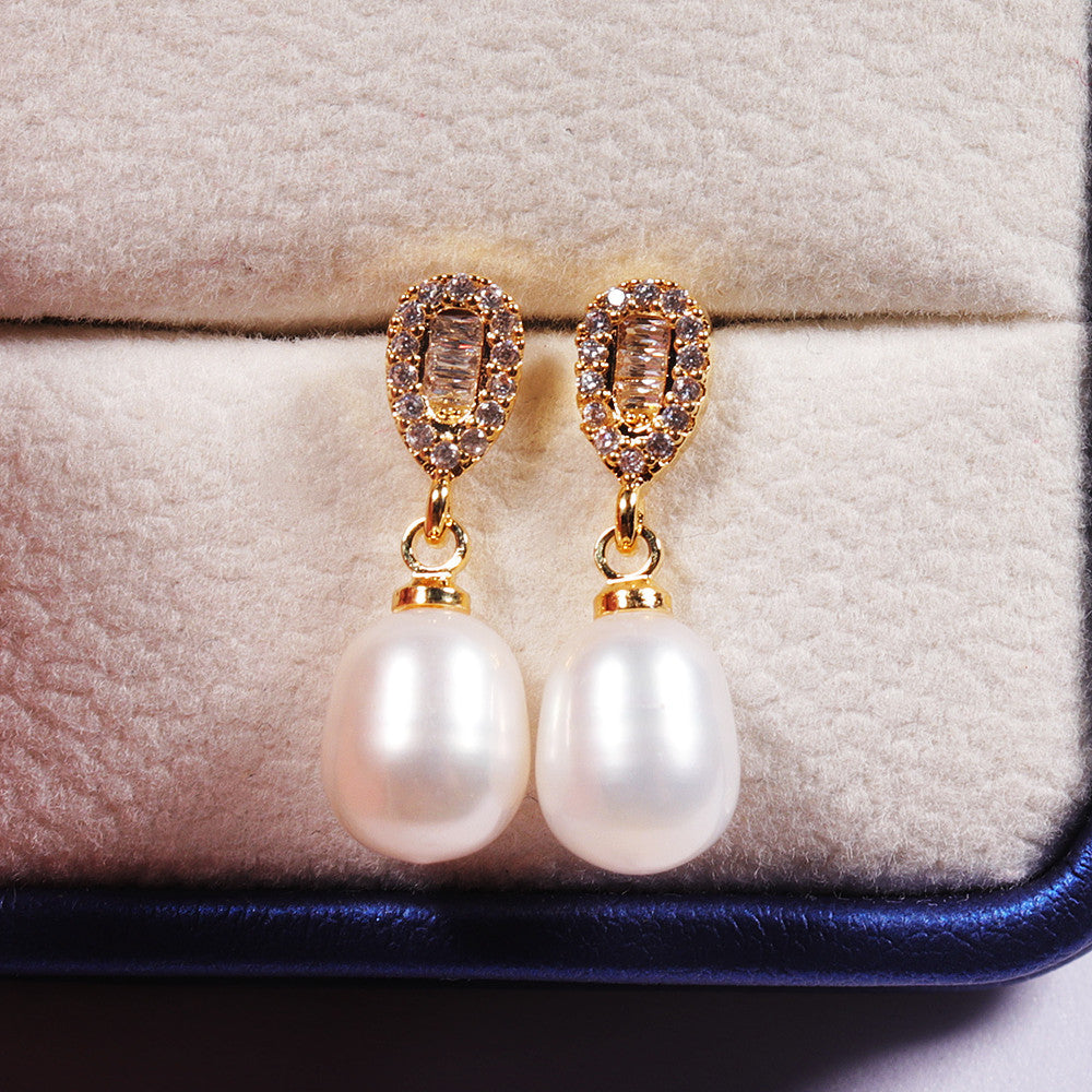 SOURCE Manufacturer Fresh Water Pearl Earrings High-Grade Japanese and Korean Classic Ear Studs Simple Commute All-Match Ear Jewelry Pearl earrings