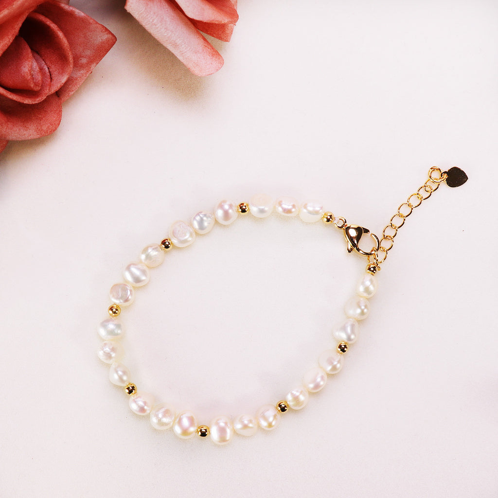 Factory Direct Supply Zhuji Freshwater Pearl Bracelet Fashion 4-5mm Baroque Bracelet Present to Girl Wholesale Delivery pearl bracelet