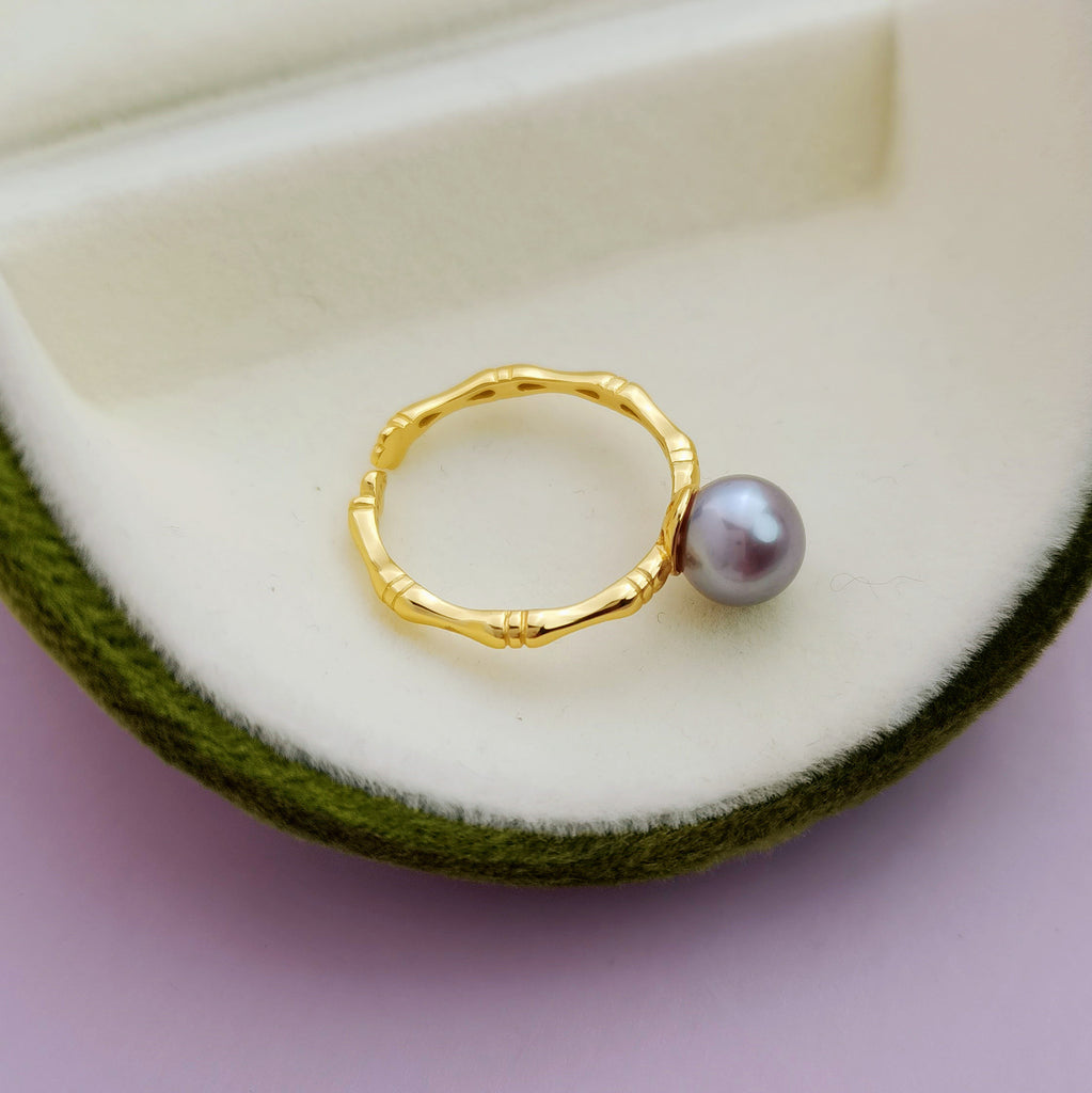 Origin Supply Zhuji Freshwater Pearl Ring S925 Silver Simple Retro Ring One Piece Dropshipping Pearl Rings