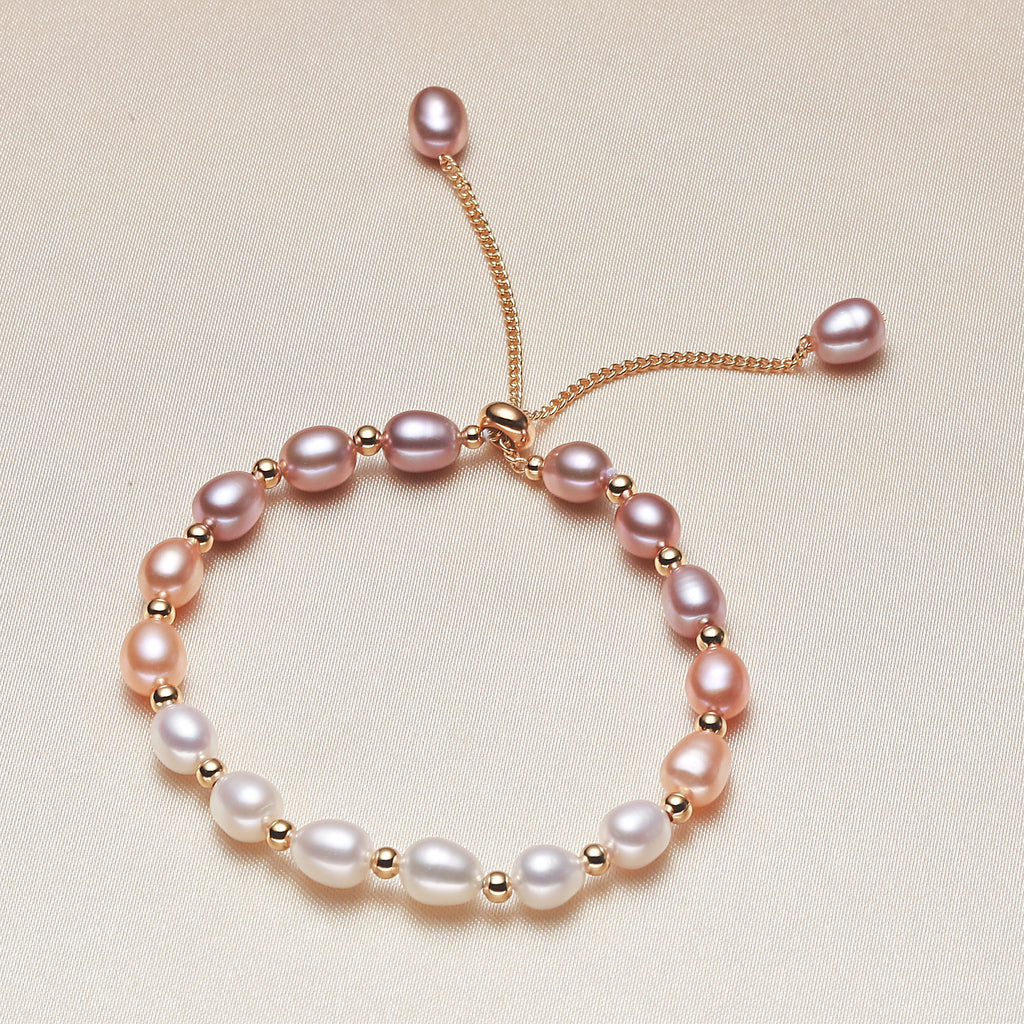 Factory Direct Supply Artistic Fresh Pull Gradient Color Pearl Bracelet Female All-Match Youth Bracelet pearl bracelet