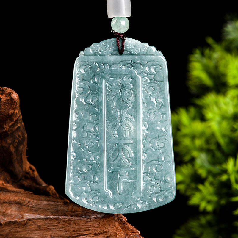 Natural a Cargo Jade Blue Water Domineering Dragon King Dragon World Dragon Brand Zodiac Dragon Pendant Ice Jade Stone for Men and Women