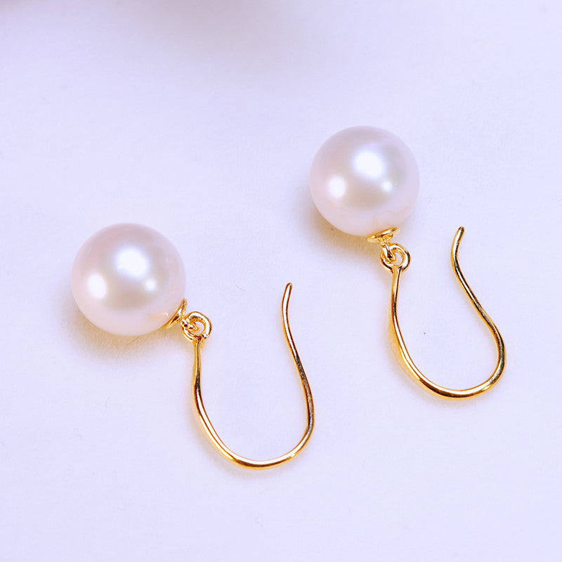 Factory Direct Supply Zhuji Freshwater Pearl Earrings Full Body S925 Silver Simple Fashion Pearl Ear Hook Goddess Wholesale Pearl earrings