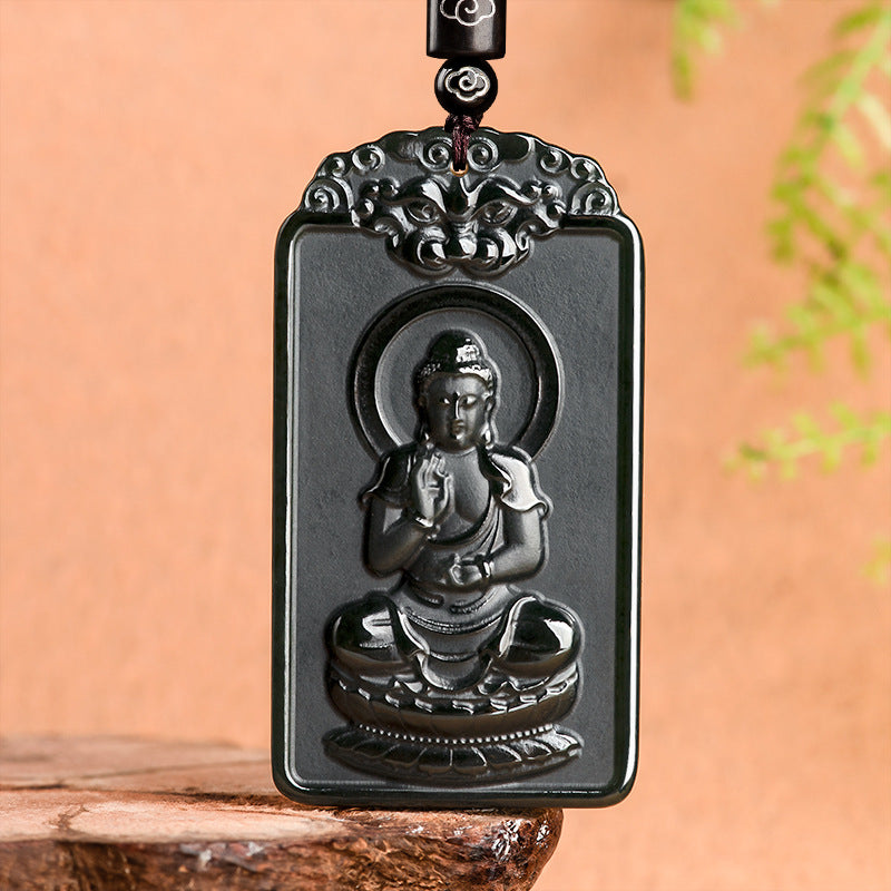 Natural old material Hotan Jade, black jade, eight patron gods, Chinese zodiac, Buddha pendant, male and female pendant, jade token Hetian jade