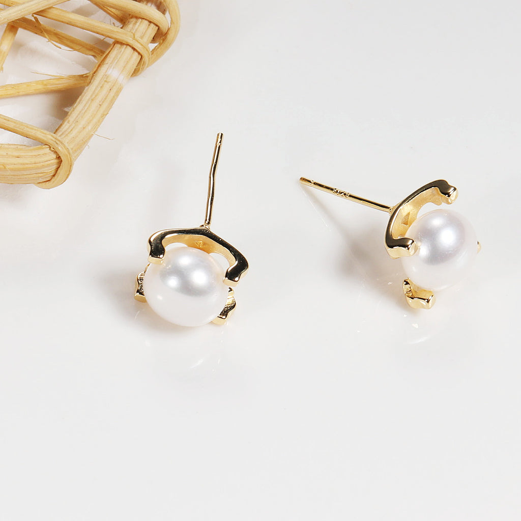 Sterling Silver Earrings Collection Zhuji Fresh Water Pearl Earrings Women's Commuter Style High Quality Ear Studs Pearl earrings