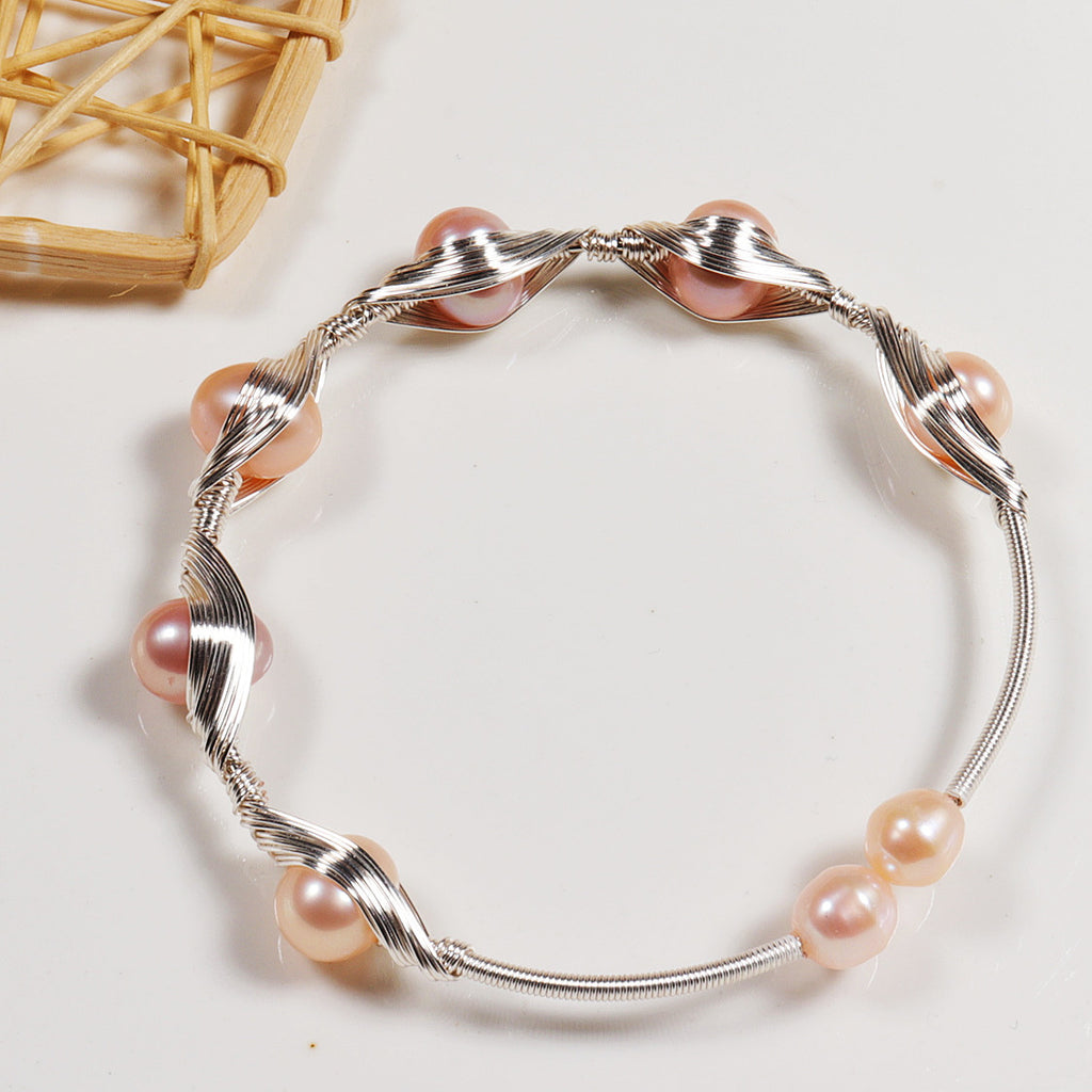 Zhuji Shanxia Lake Freshwater Pearl Winding Handmade DIY Bracelet Women's Casual Double-Layer Bracelet Gift Wholesale pearl bracelet