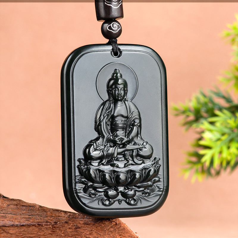 Natural old material Hotan Jade black jade big day Buddha zodiac sheep monkey pendant Hetian jade