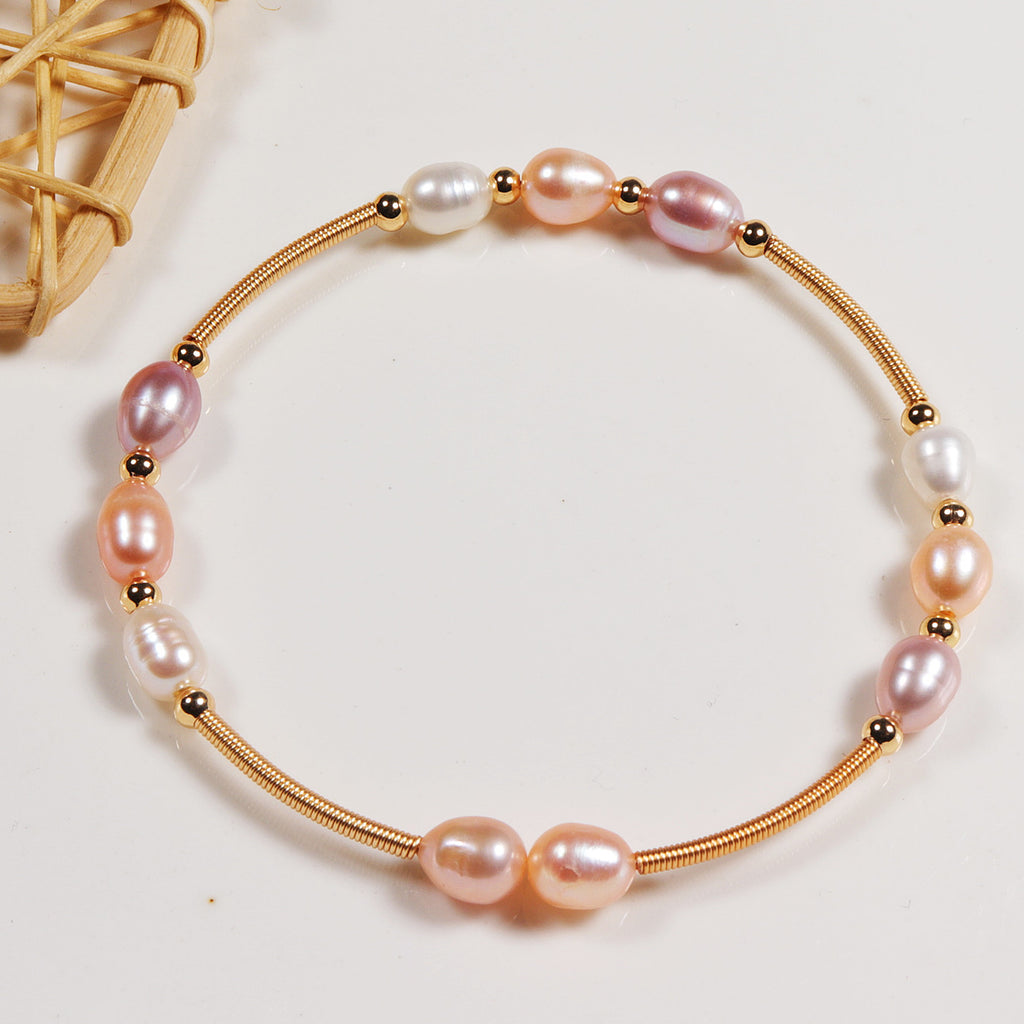 Zhuji Shanxia Lake Freshwater Pearl Winding Handmade DIY Bracelet Women's Casual Double-Layer Bracelet Gift Wholesale pearl bracelet