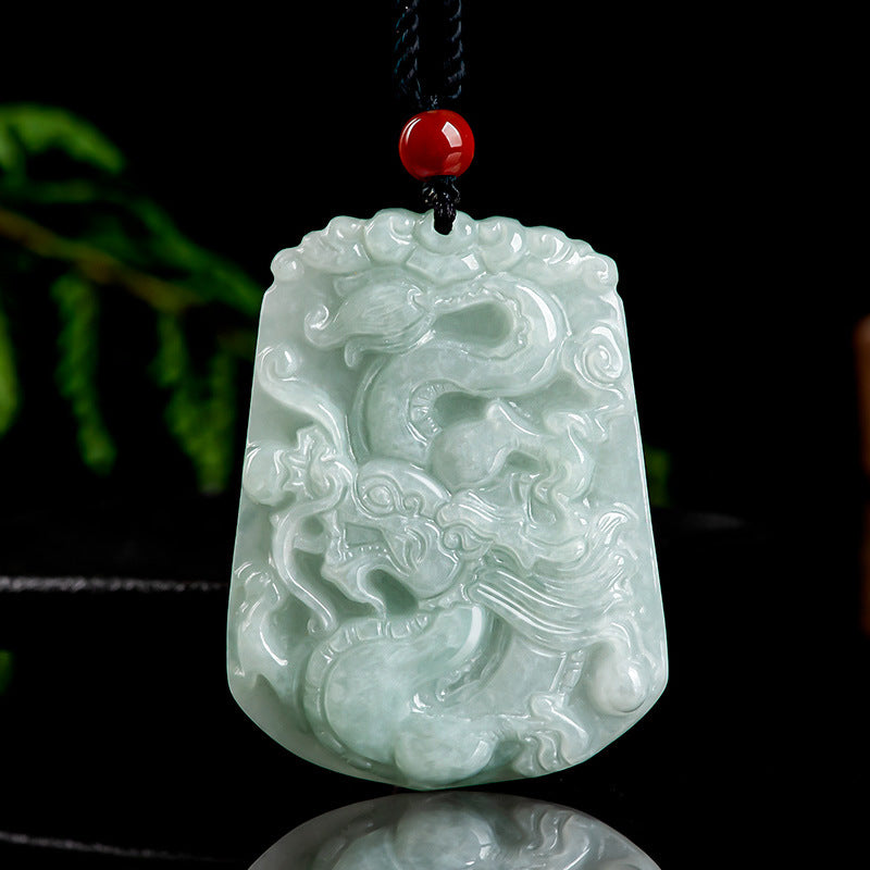 Natural Myanmar jade Dragon Brand Zodiac Dragon Pendant Ice Jade Stone Pendant Men's Jade Pendant Women's Wholesale