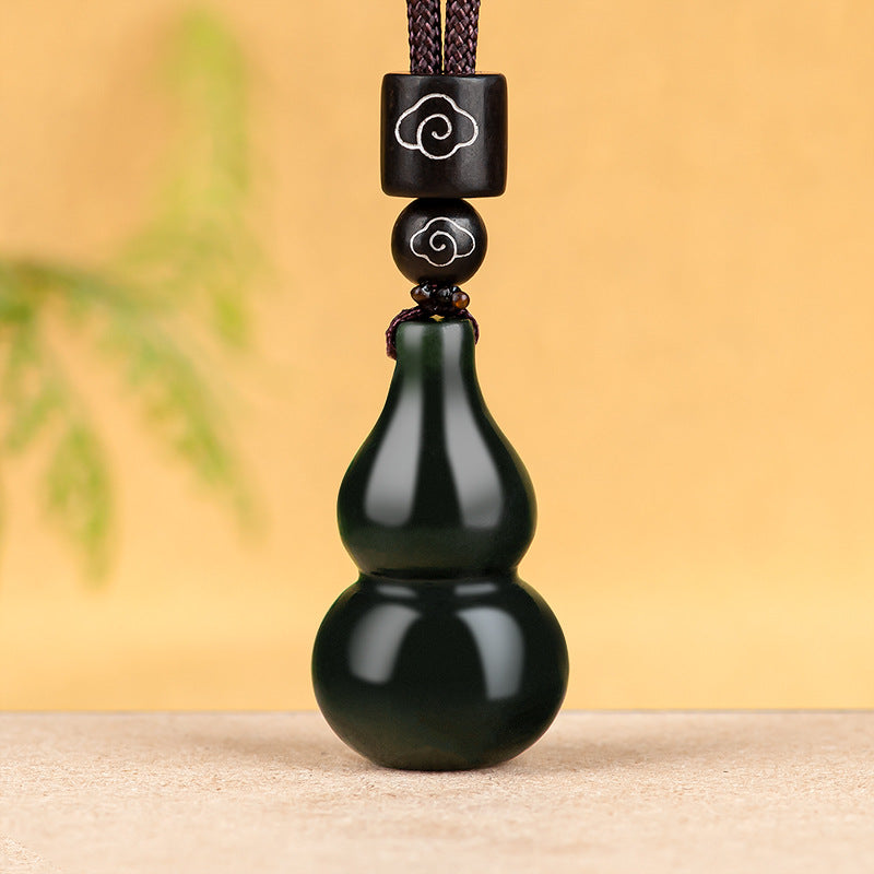 Natural old material Hetian jade ink jade gourd jade pendant men's pendant women's jade pendant high-grade jade wholesale Hetian jade