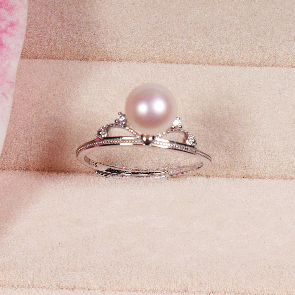 Factory Direct Supply S925 Silver Pearl Ring Female Ins Fashion Special Interest Light Luxury Index Finger Ring Fashion Personality Ring Pearl Rings