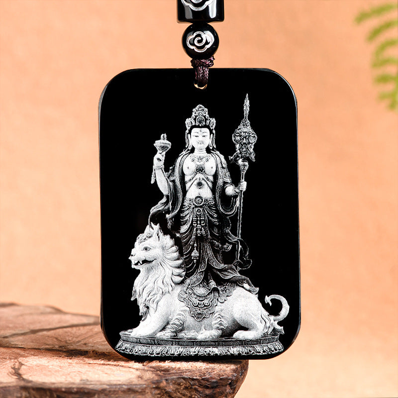 Natural old material Hotan Jade black jade shadow carving of eight patrons of the zodiac, life Buddha pendant, male and female pendant Hetian jade