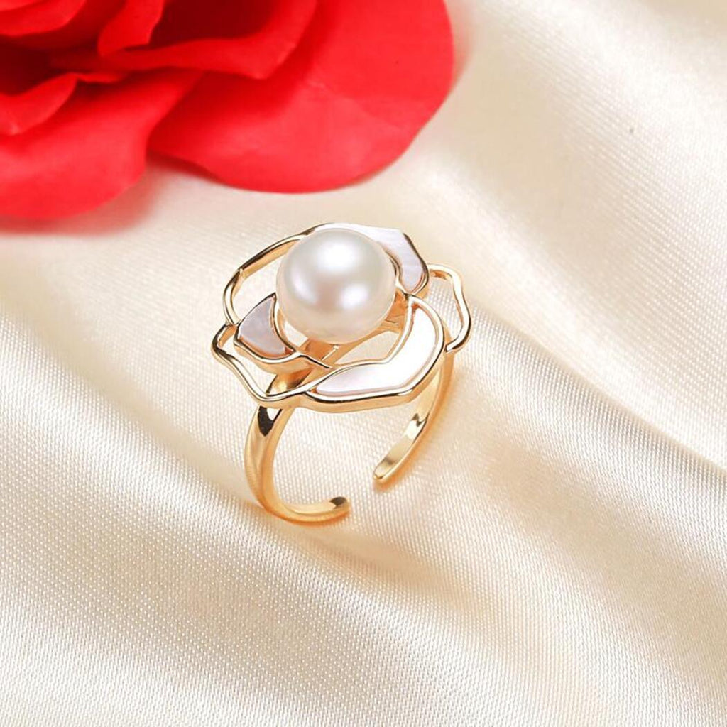 Factory Direct Supply Freshwater Pearl Mountain Flower Ring DIY Girly Simplicity All-Matching Graceful Ring Bracelet Wholesale Pearl Rings