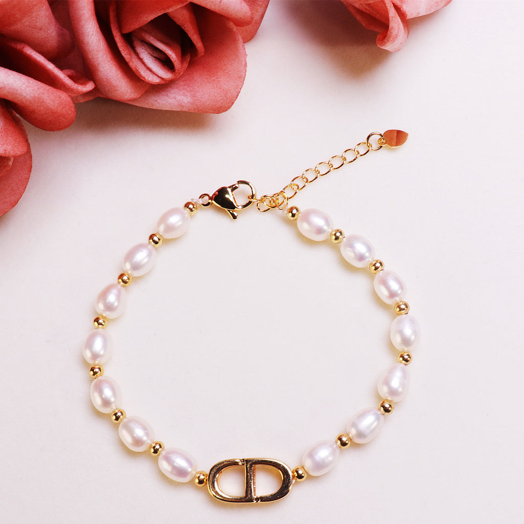 Factory Direct Supply Fresh Water Zhuji Pearl Bracelet New Fashion CD Bead Bracelet Present to Girl Wholesale Delivery pearl bracelet