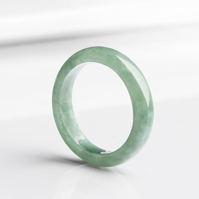 Natural A- Level Jade Bean Ring Ring Pair for Couple Jade Ring Bracelet Jewelry Sihui Jade Wholesale Jade Rings