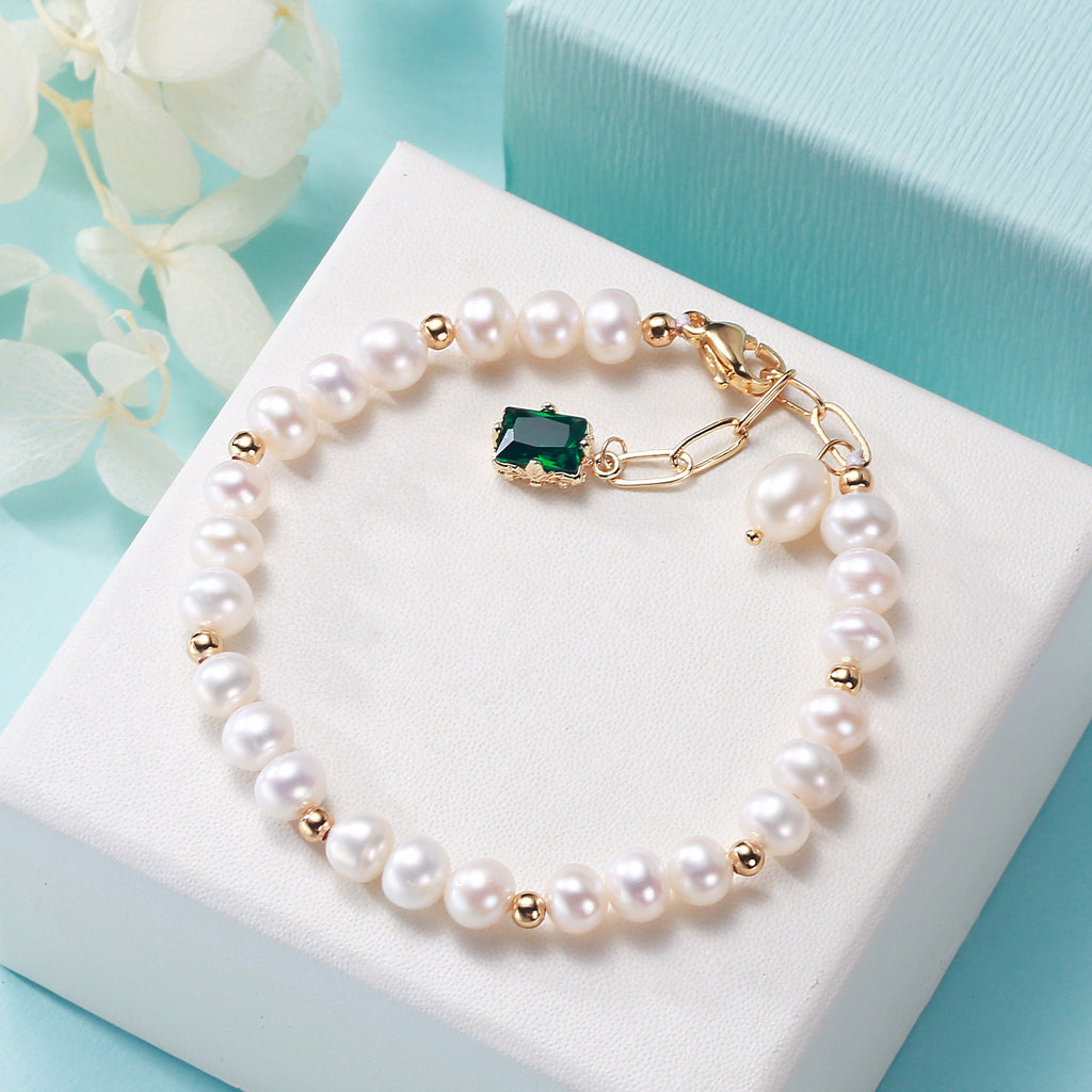 Factory Direct Supply Freshwater Pearl White Bracelet Design Style Valentine's Day Gift Bracelet Ornament pearl bracelet