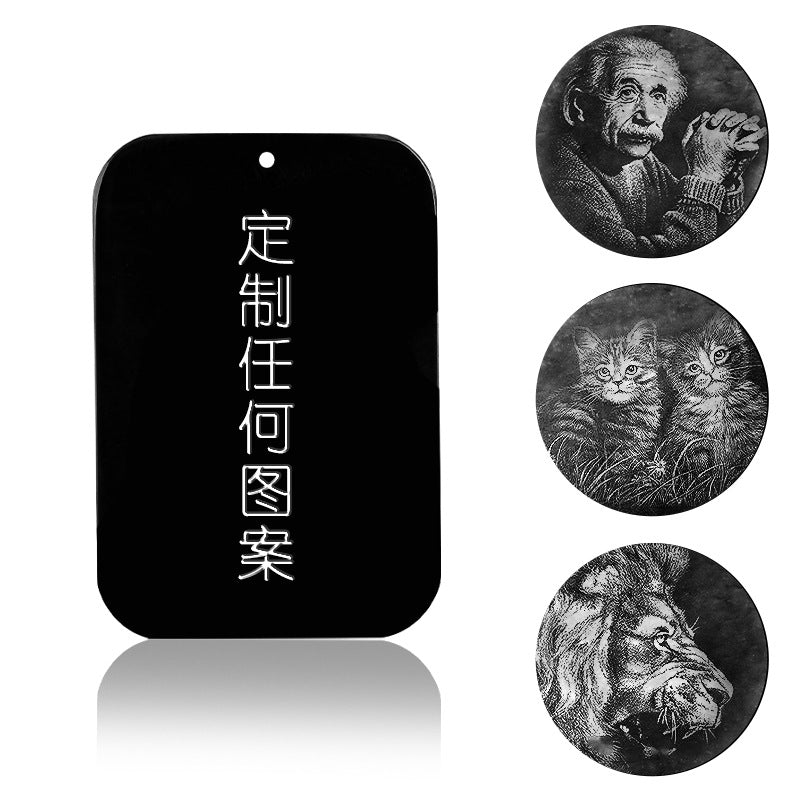 Natural old material Hotan Jade black jade shadow carving of eight patrons of the zodiac, life Buddha pendant, male and female pendant Hetian jade