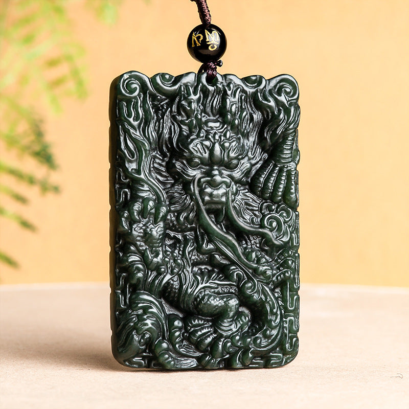 Natural Hetian Jade Moyulong Dragon Dragon Dragon Dragon Pendant Zodiac Jade Pendant High-end men&#039;s jade pendant pendant Hetian jade