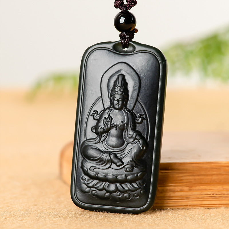 Natural old material Hotan Jade Moyu Zizi Guanyin Jade Pendant Jade Pendant Buddha Statue Male and female pendant Jade wholesale Hetian jade