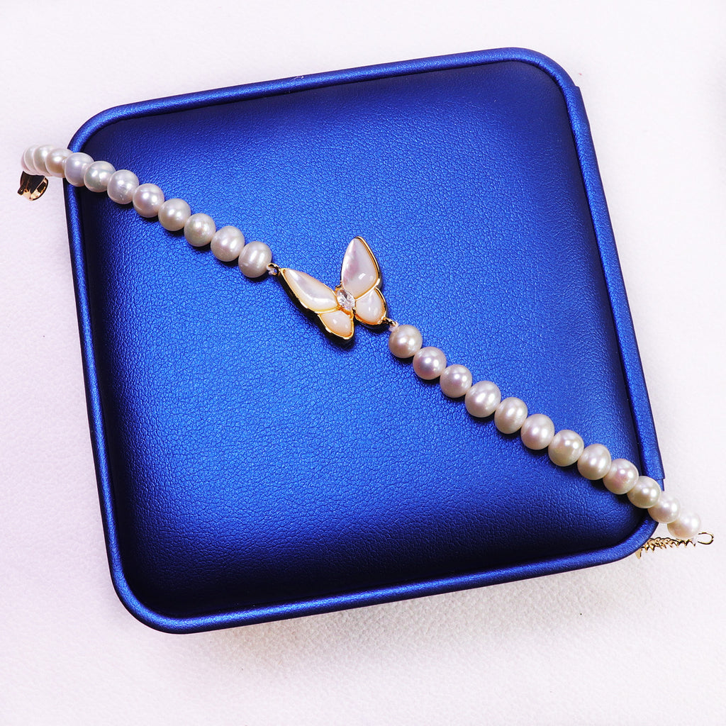 Factory Direct Supply Freshwater Pearl Bracelet New Fashion Butterfly Fritillary Matching Pearl Bracelet Female Gift Wholesale Generation pearl bracelet