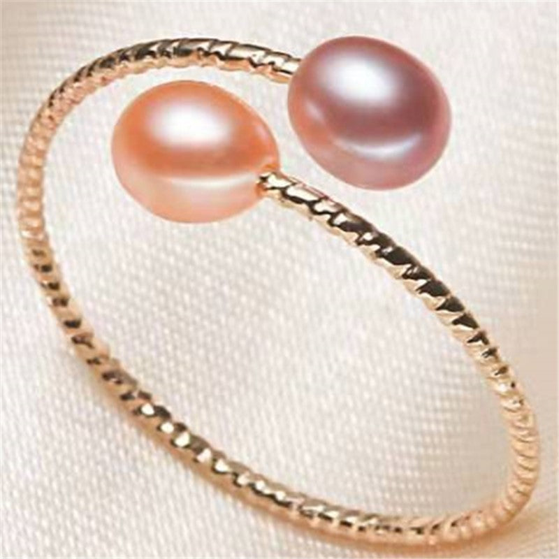 Factory Direct Supply Freshwater Pearl Baroque Pearl Ring Winding Elegant European and American Style Jewelry Bracelet Pearl Rings